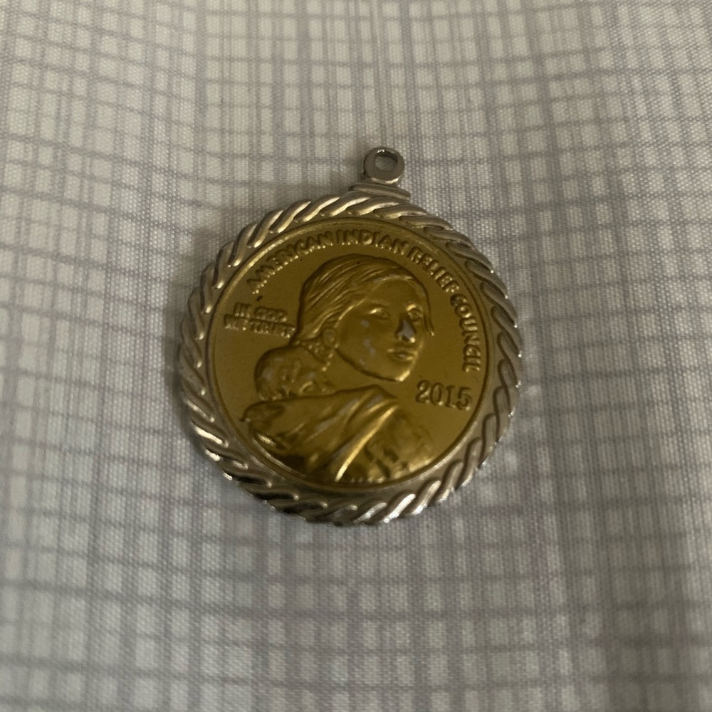 Gold and silver Sacajawea pendant!